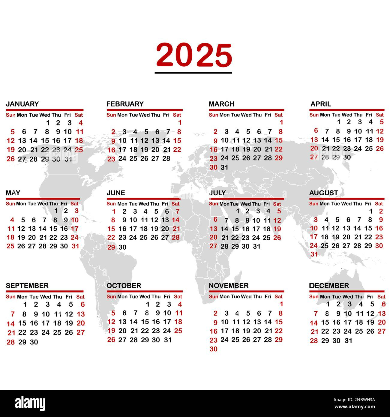 2025 Calendar With World Map Stock Vector Image &amp;amp; Art - Alamy within Printable Calendar 2025 Hong Kong