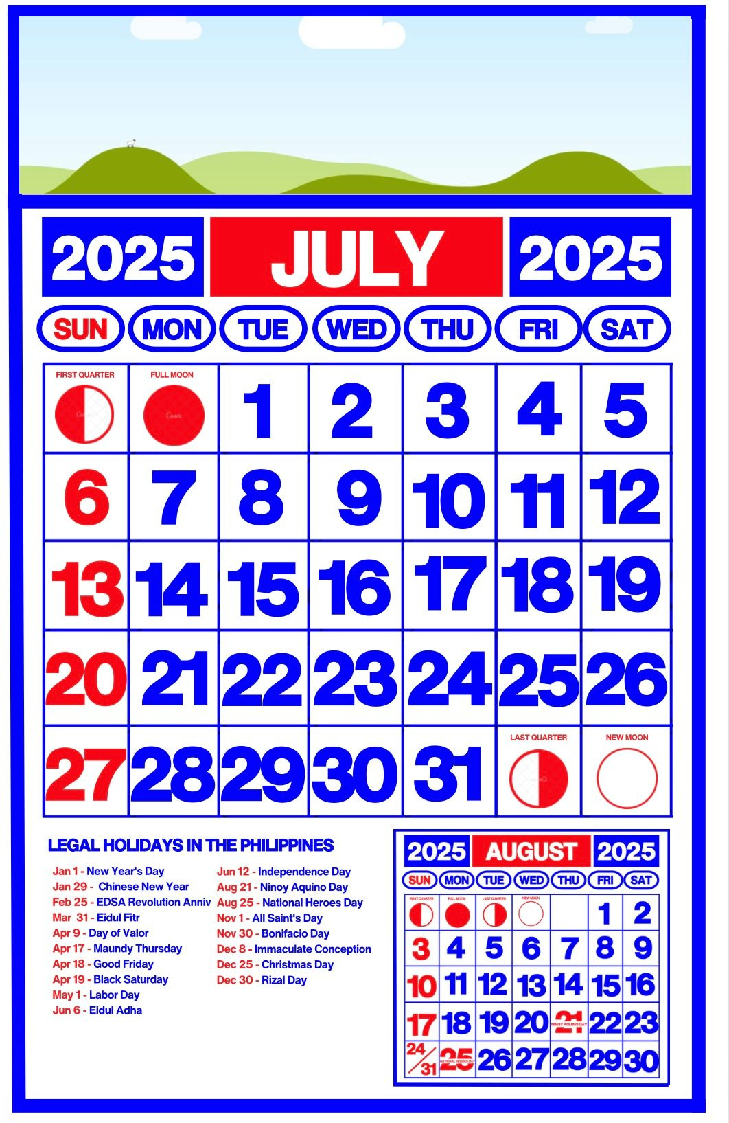 2025 Calendarjyloves - Raket.ph for July 2025 Calendar Philippines With Holidays Printable