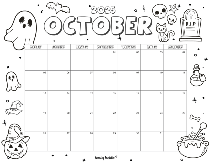 2025 Printable Coloring Calendar