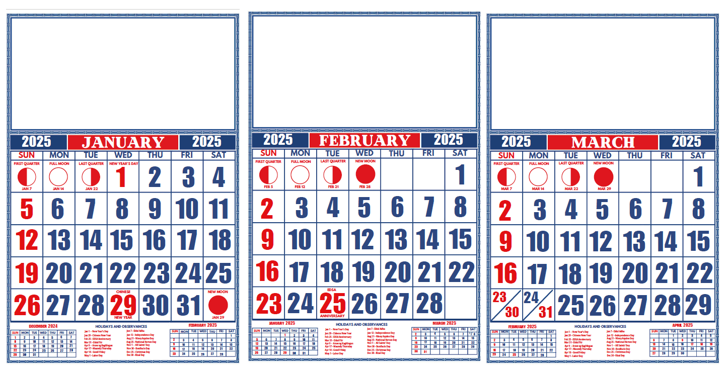 2025 Commercial Calendar (Printable Template)Ritchprints with Printable Calendar 2025 Template Philippines