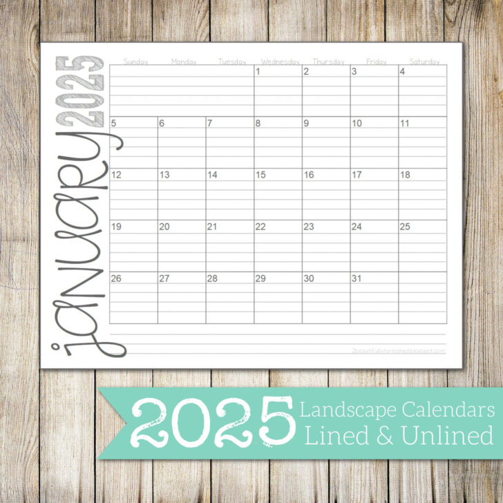 Printable Calendar with Lines 2025