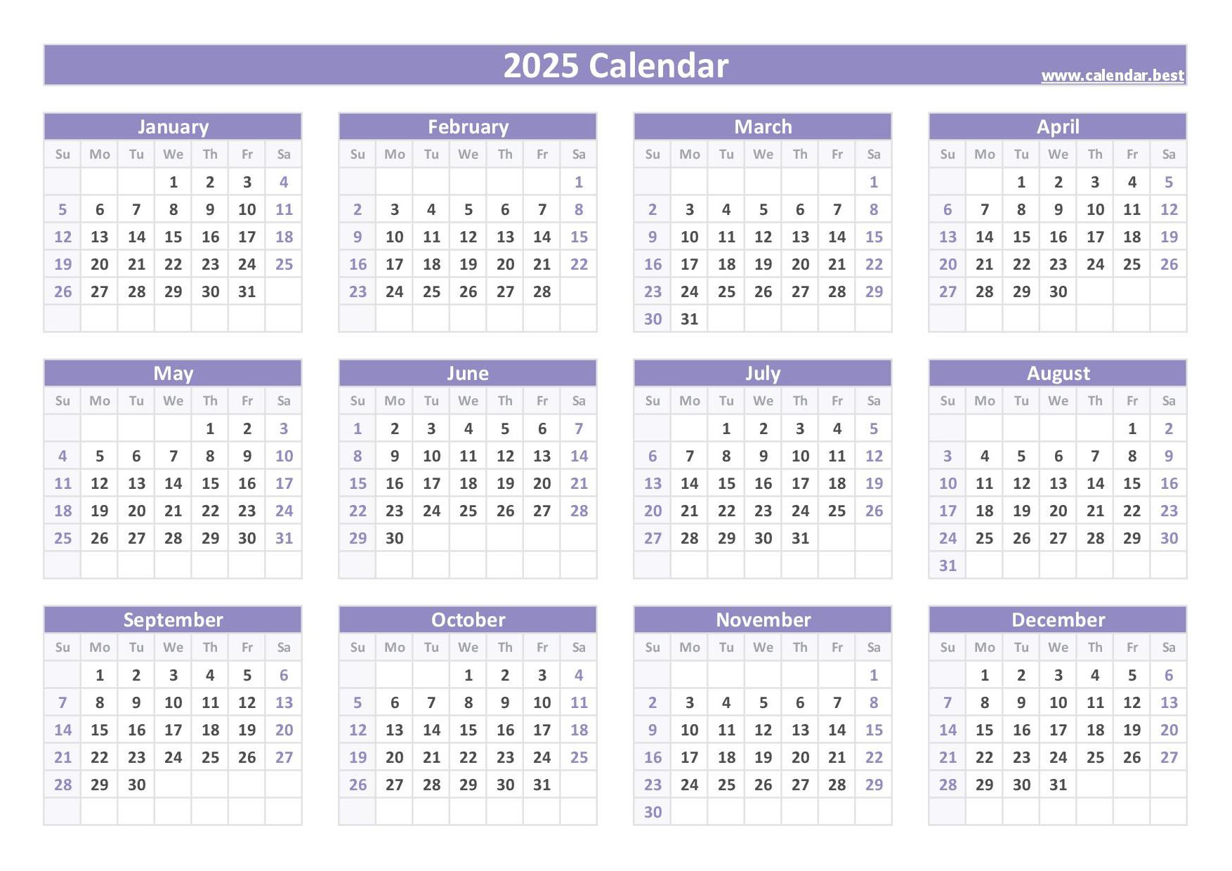 2025 Printable Calendar With Week Numbers And Holidays inside Free Printable 2025 Calendar Without Downloading