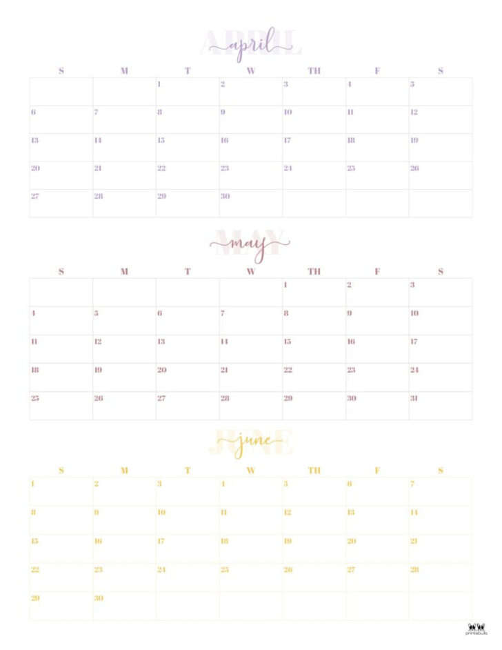 Printable 3 Month Calendar June July August 2025