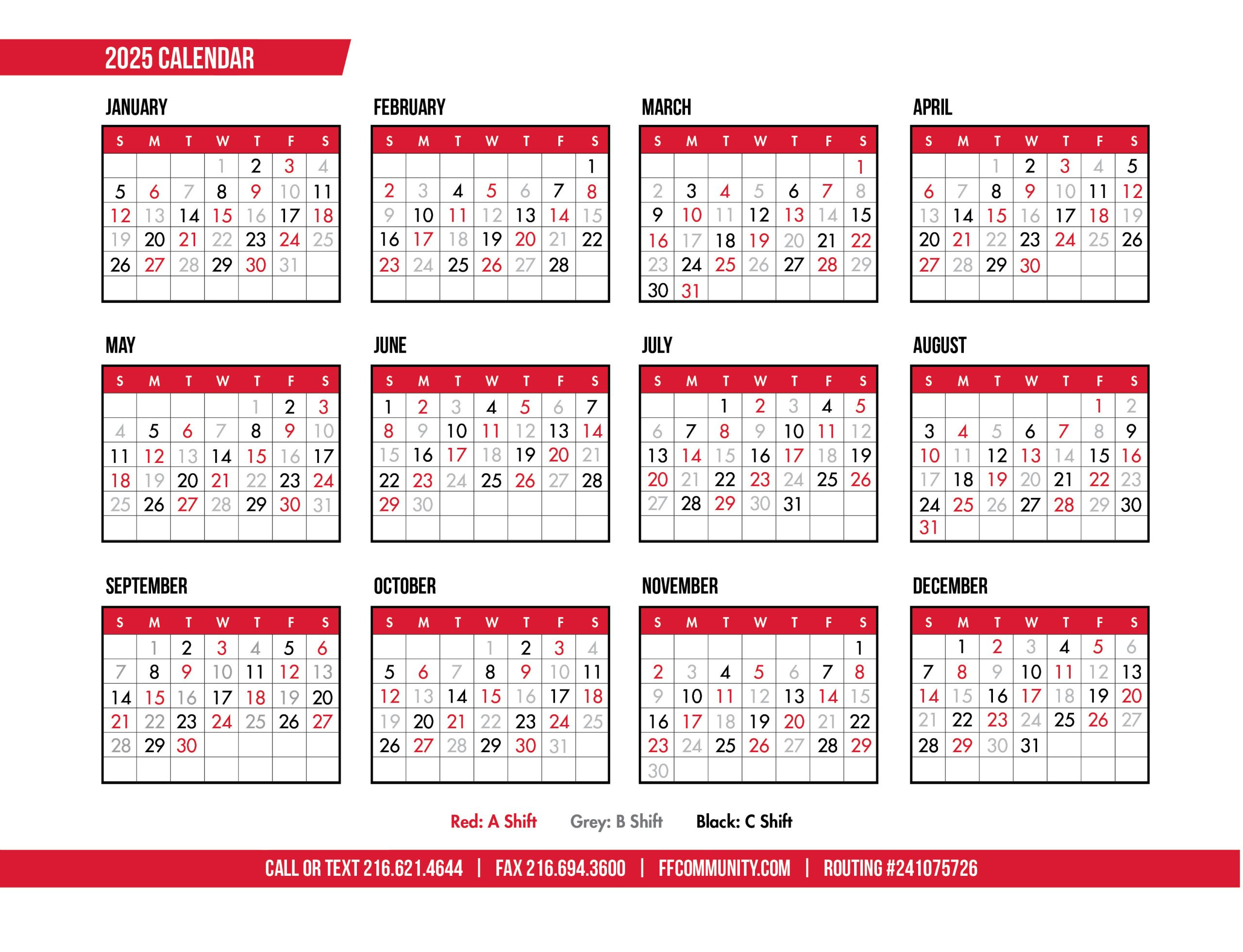 About Ffccu | Ffccu in Printable Firefighter Shift Calendar 2025