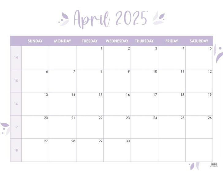 Printable Calendar 2025 April