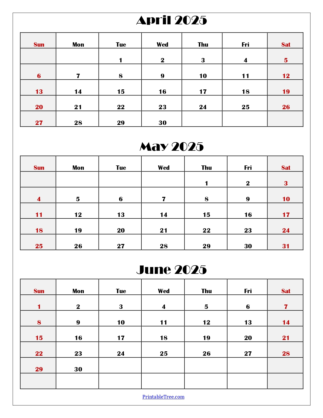 April To June 2025 Calendar Printable Pdf | Three Months Calendar with regard to Printable Calendar 2025 April May June