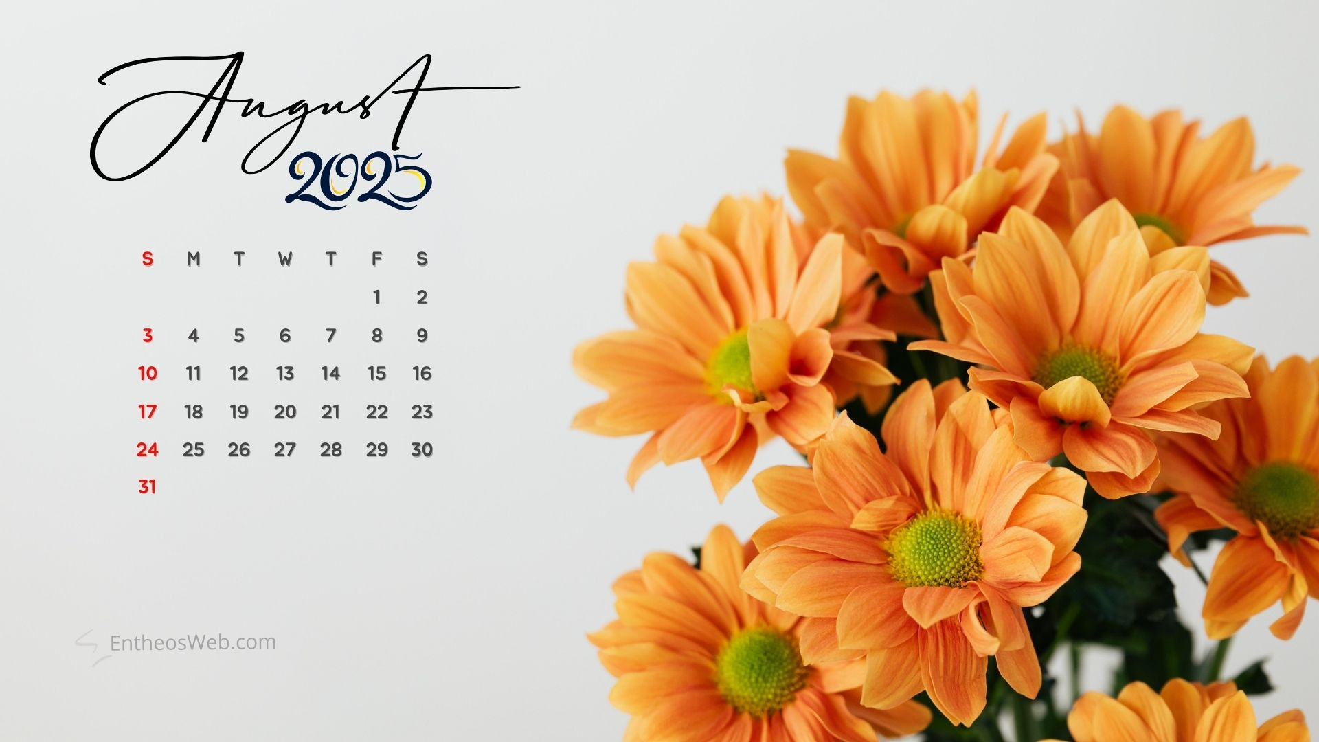 August 2025 Calendar Desktop Wallpapers &amp;amp; Screensavers | Entheosweb pertaining to August Desktop Calendar 2025