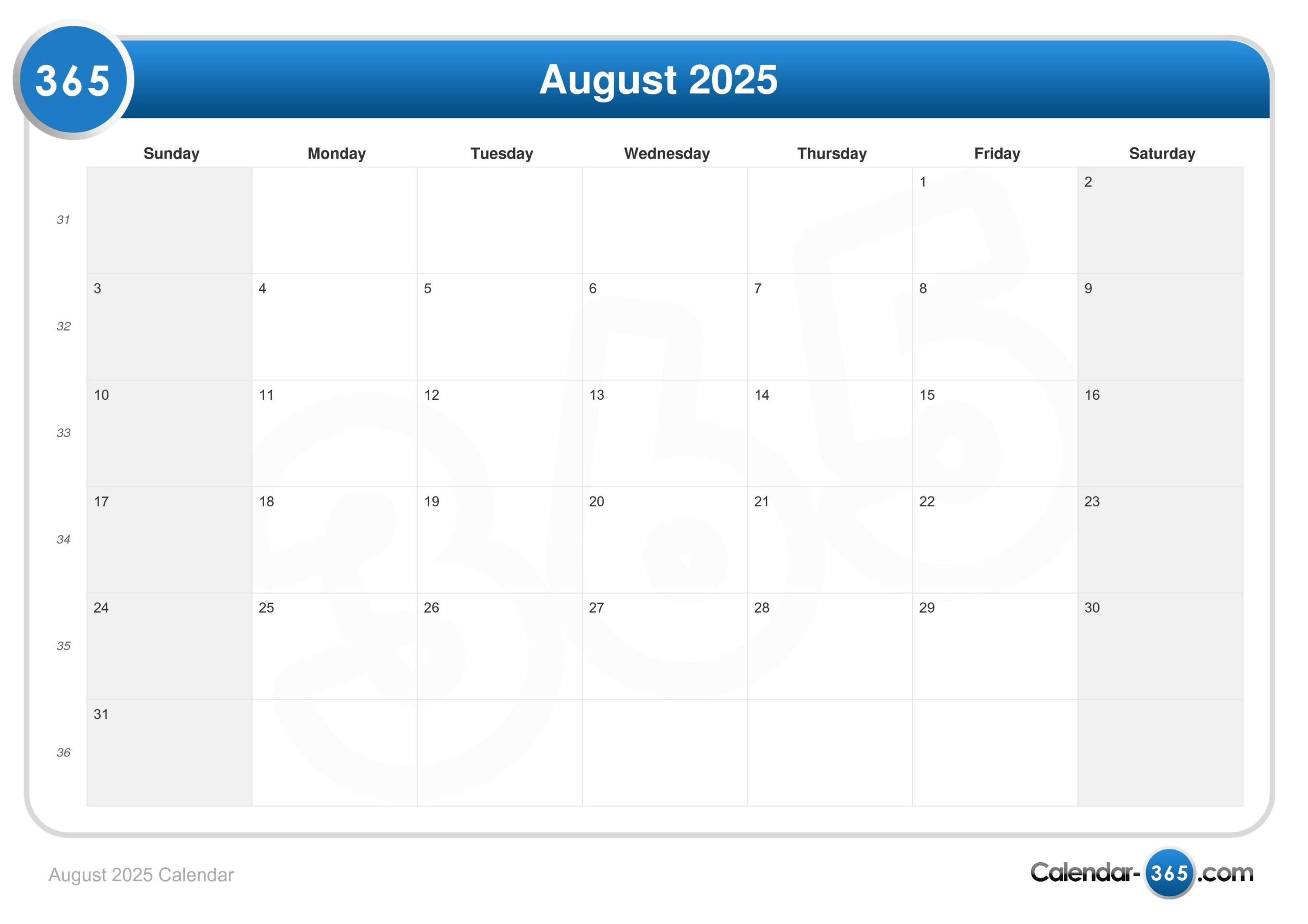 August 2025 Calendar pertaining to August 10 2025 Calendar