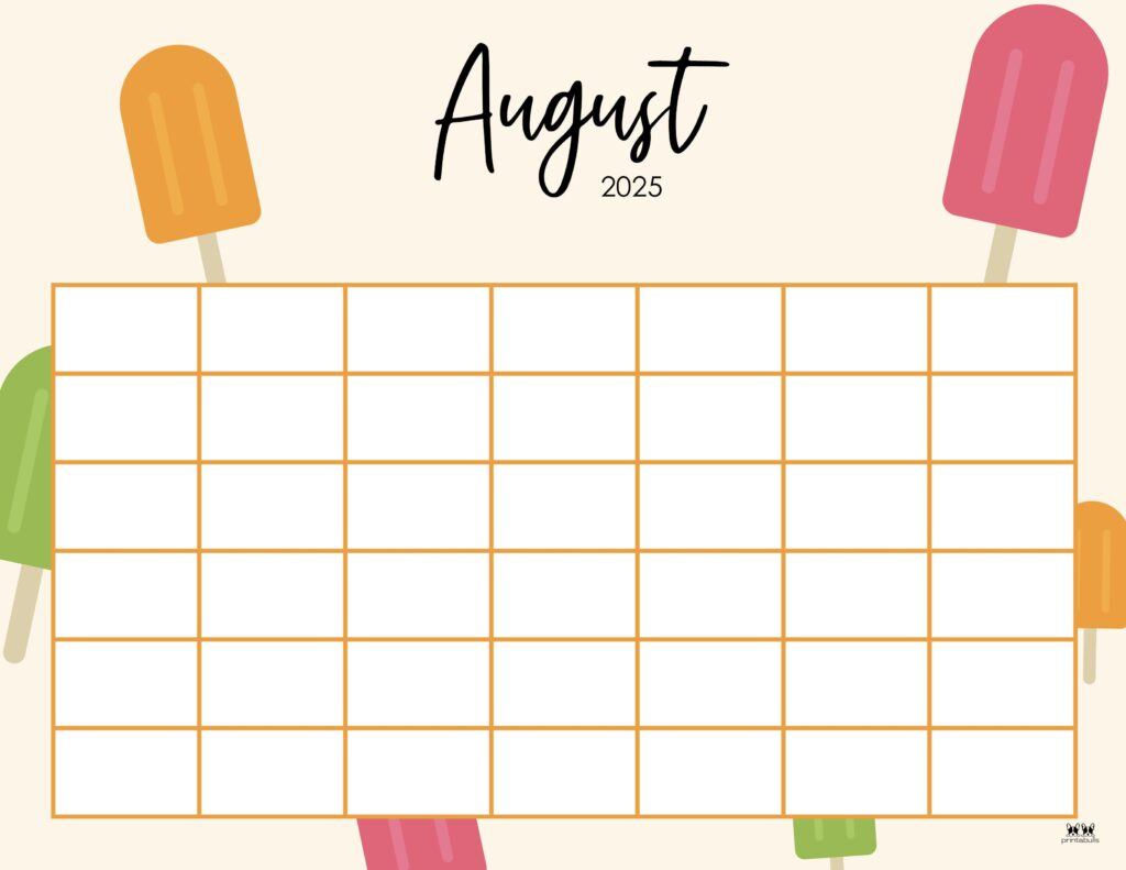 August 2025 Calendars - 107 Free Printables | Printabulls pertaining to August Theme For Calendar 2025