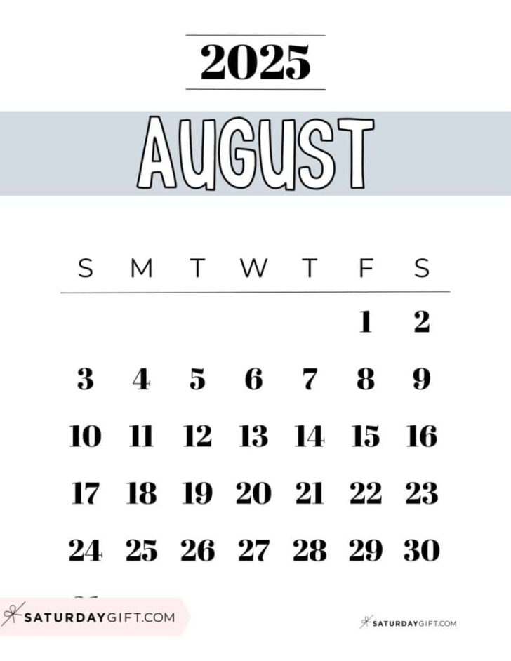 Show Me the Calendar For August 2025