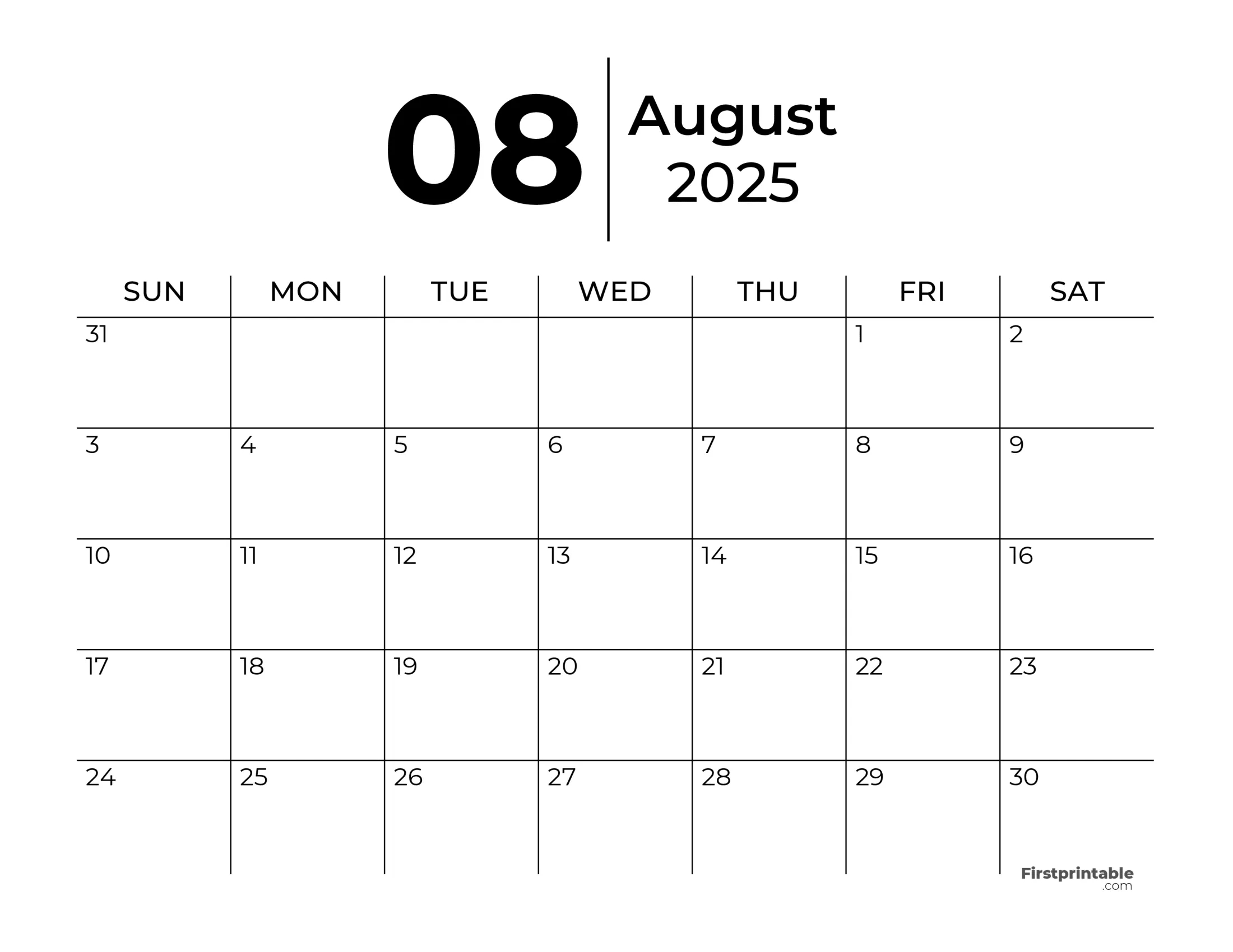 August 2025 Calendars - Free Printable &amp;amp; Fillable intended for August 2025 Calendar Editable Word