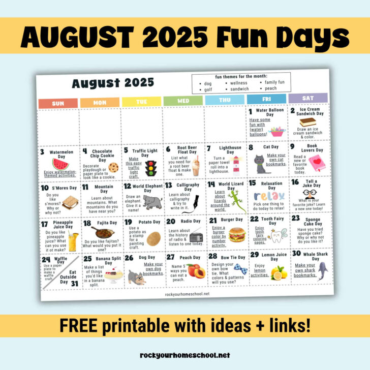National Day Calendar For August 2025