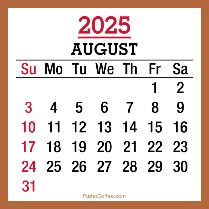 August 31 2025 Calendar