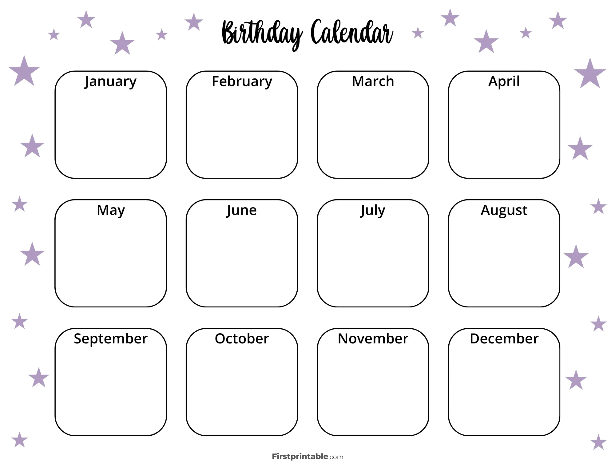 Birthday Calendar | 30 Free Templates in Printable Birthday Calendar 2025