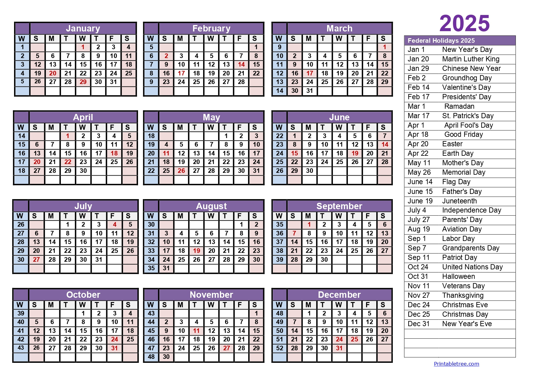 Calendar Weeks 2025 - Printable Tree inside 2025 Calendar Weeks Printable
