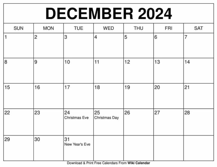 Printable Calendar For December 2024 and July 2025