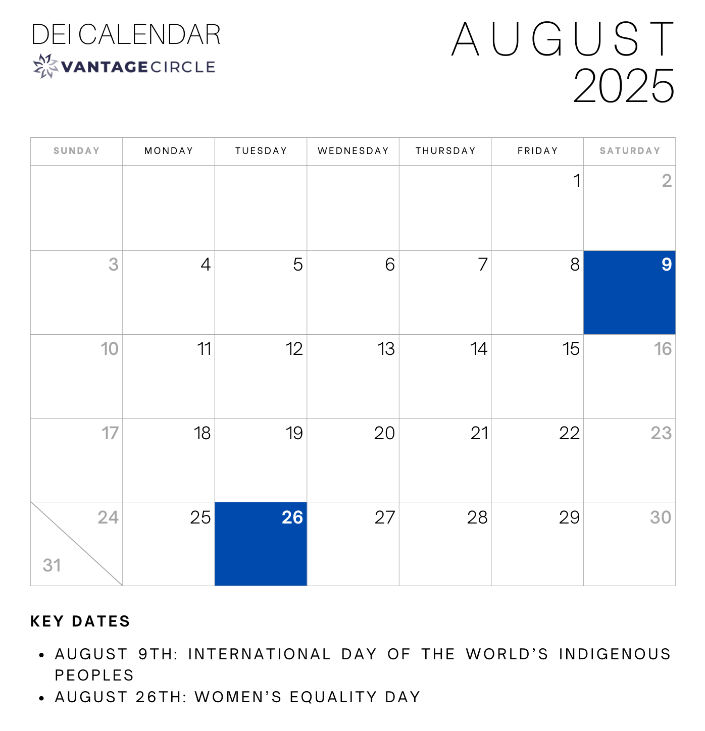 Dei Calendar 2025: Key Dates For Celebrating Diversity And inside August Diversity Calendar 2025