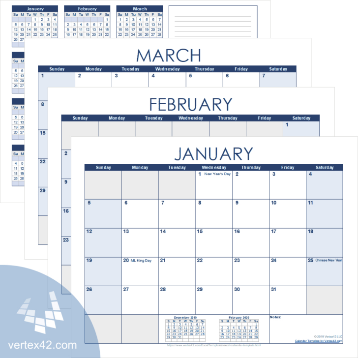 Vertex42 Printable Calendar 2025