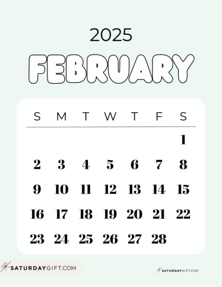 Free Printable Calendar 2025 February