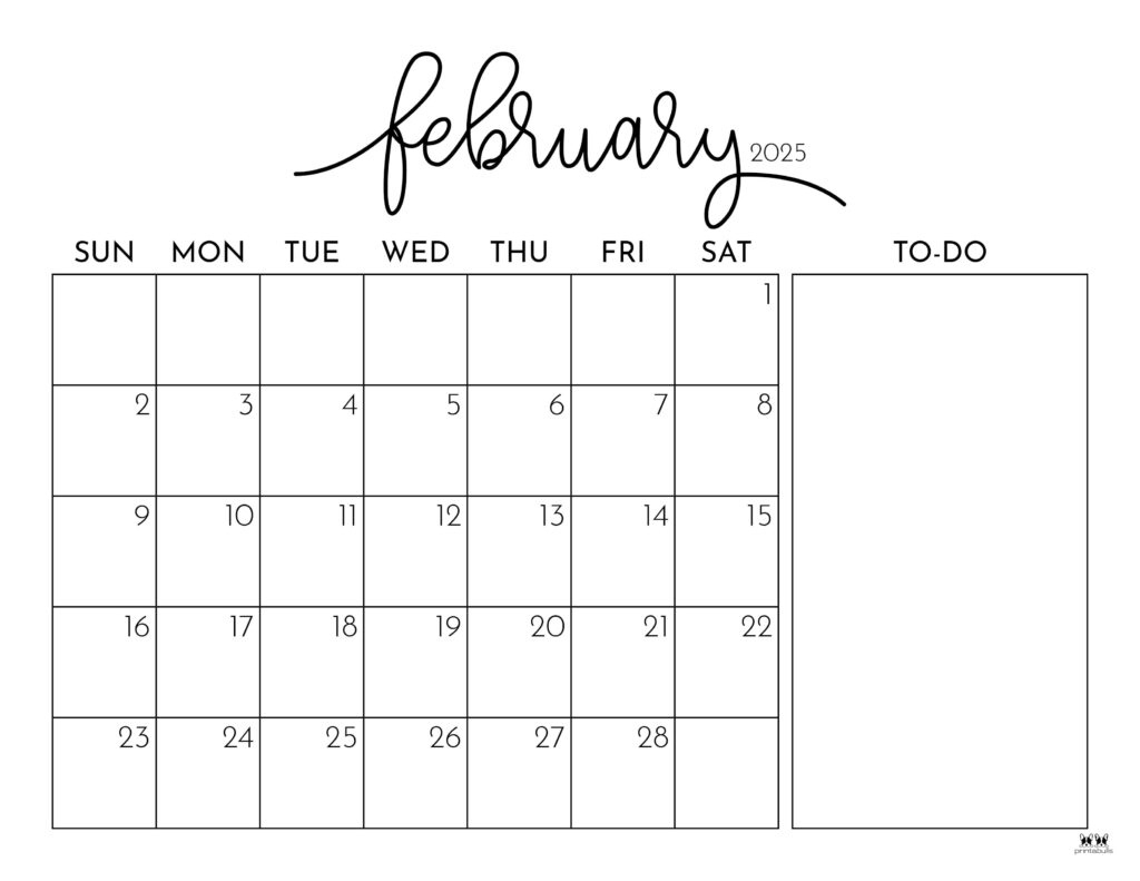February 2025 Calendars - 107 Free Printables | Printabulls intended for Free Printable Calendar 2025 February