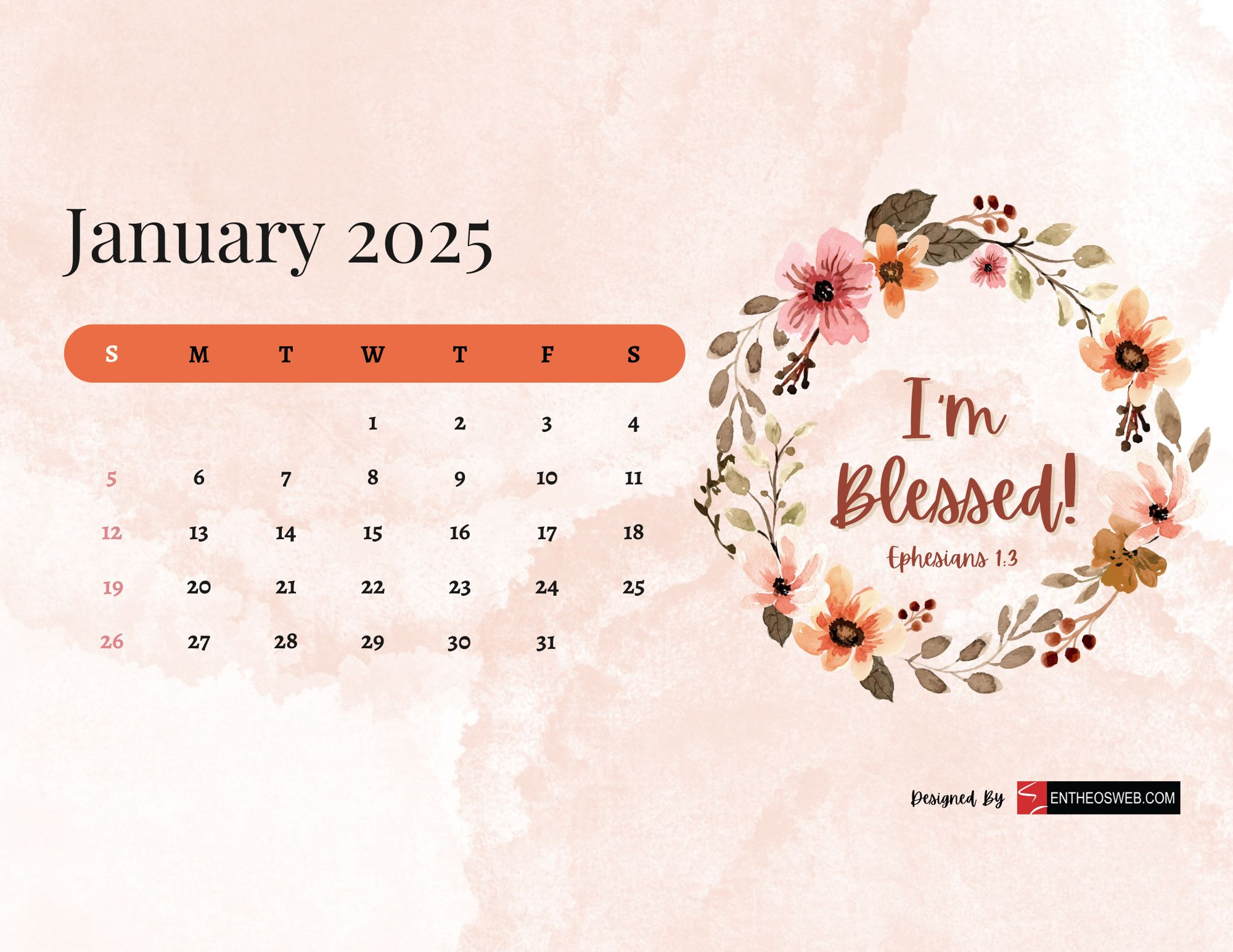 Free 2025 Christian Calendar Printable With Bible Verses | Entheosweb for July 2025 Calender Printable with Scripture