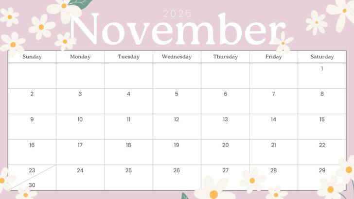 Free Printable Calendar 2025 November