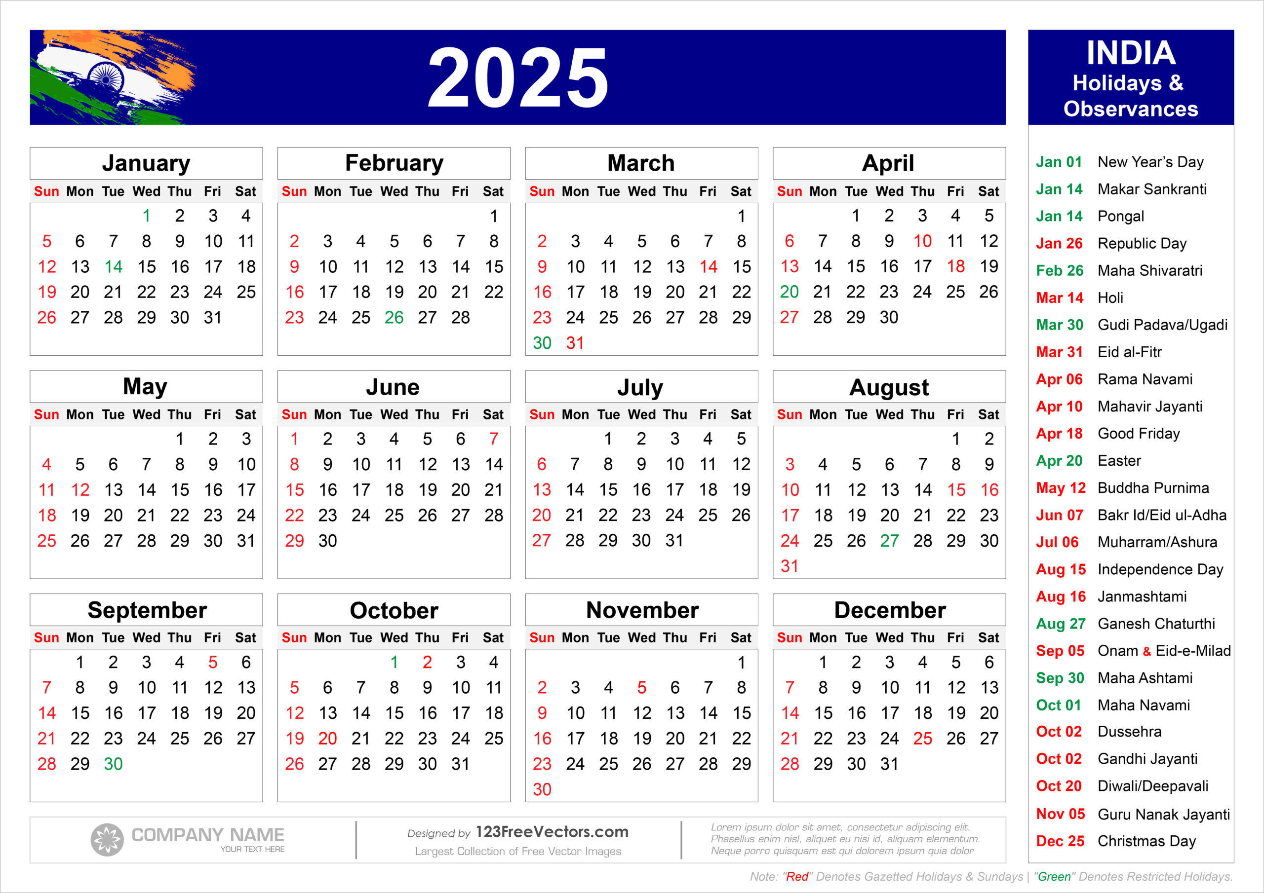 Free Download Calendar 2025 India intended for Printable Calendar 2025 India