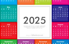 Free Download Colorful Calendar 2025 inside Printable Calendar 2025 Colorful