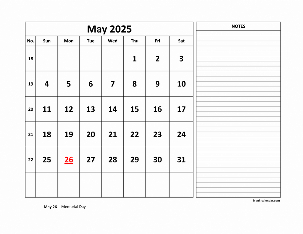 Free Download Printable May 2025 Calendar, Large Space For within 2025 Appointment Calendar Printable
