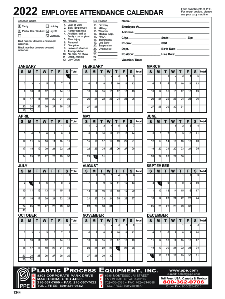 Free Printable 2024 Employee Attendance Calendar Pdf: Fill Out regarding Free Printable 2025 Employee Attendance Calendar Free Download