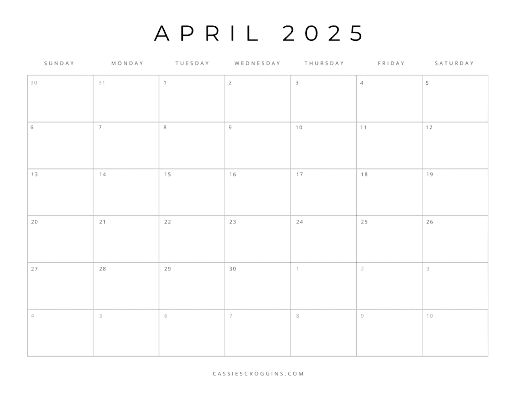 Free Printable 2025 Blank Calendar Templates (All 12 Months) for Free Custom Printable Calendar 2025