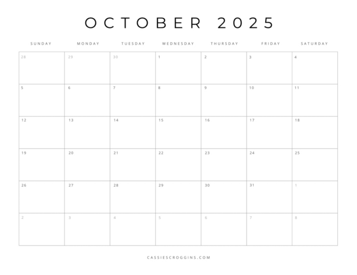 Free Printable 2025 Calendar No Download