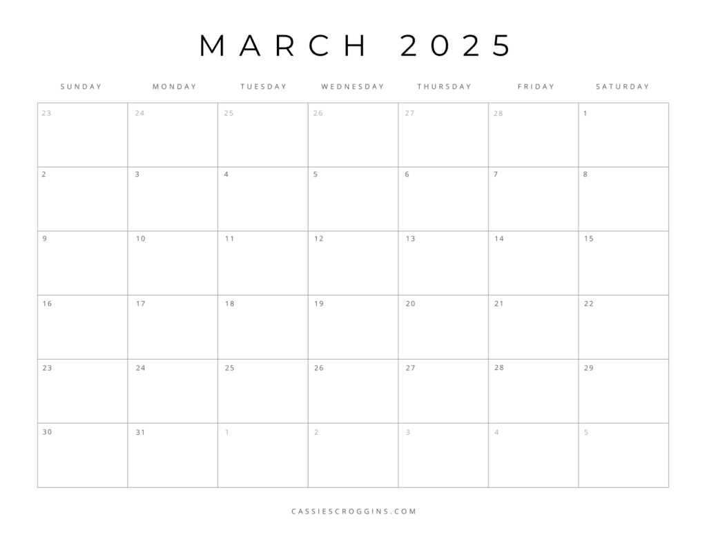 Free Printable 2025 Blank Calendar Templates (All 12 Months) with regard to Blank Calendar Pages 2025 Printable