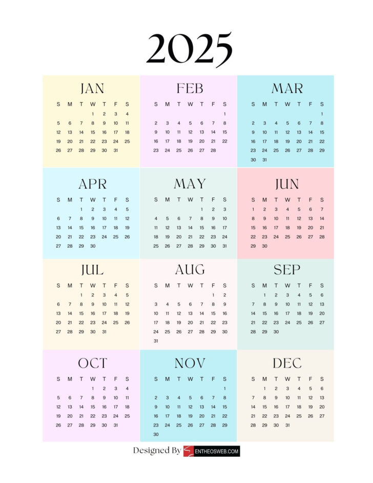 Free Printable Calendar 2025 A4