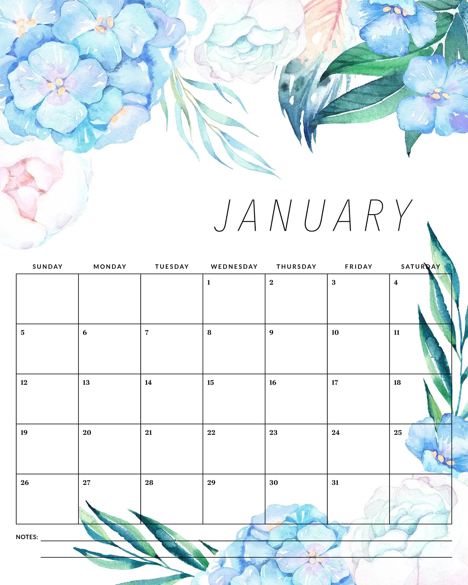 Free Printable 2025 Floral Calendar - The Cottage Market intended for Printable Calendar 2025 with Flowers