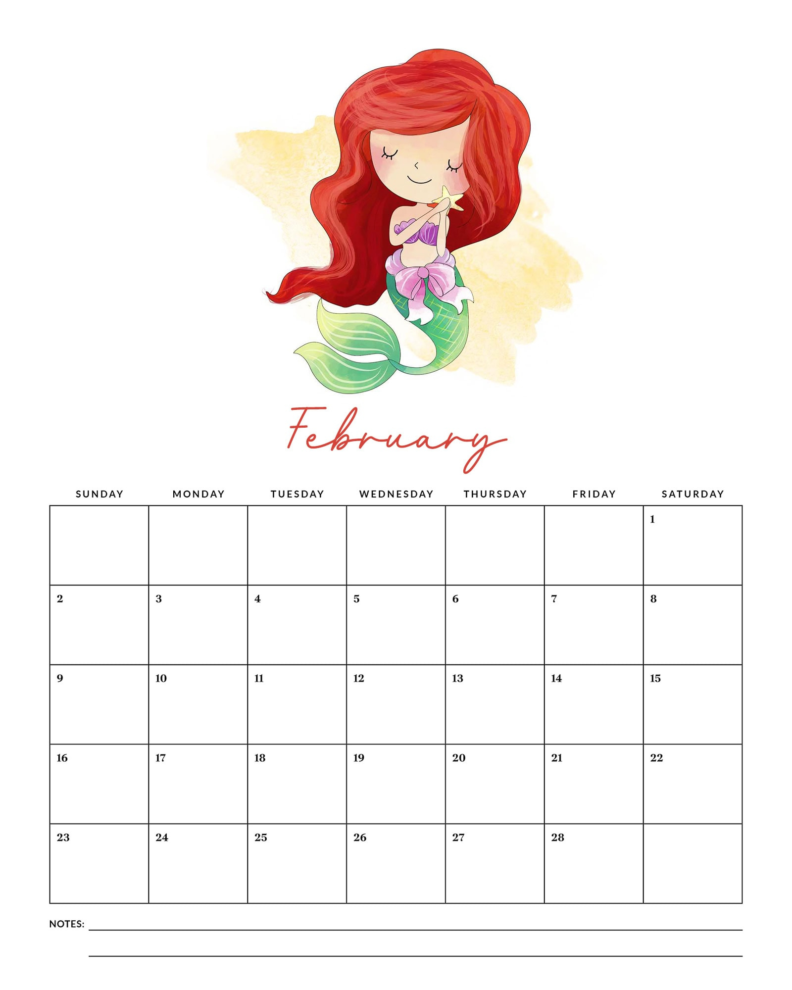 Free Printable 2025 Princess Calendar - The Cottage Market throughout Free Printable Disney Calendar 2025