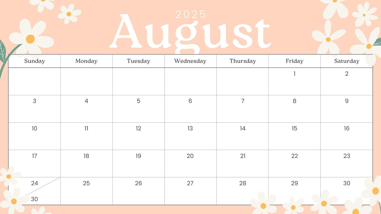 Free Printable August 2025 Calendar Templates | Canva intended for Free Editable August 2025 Calendar