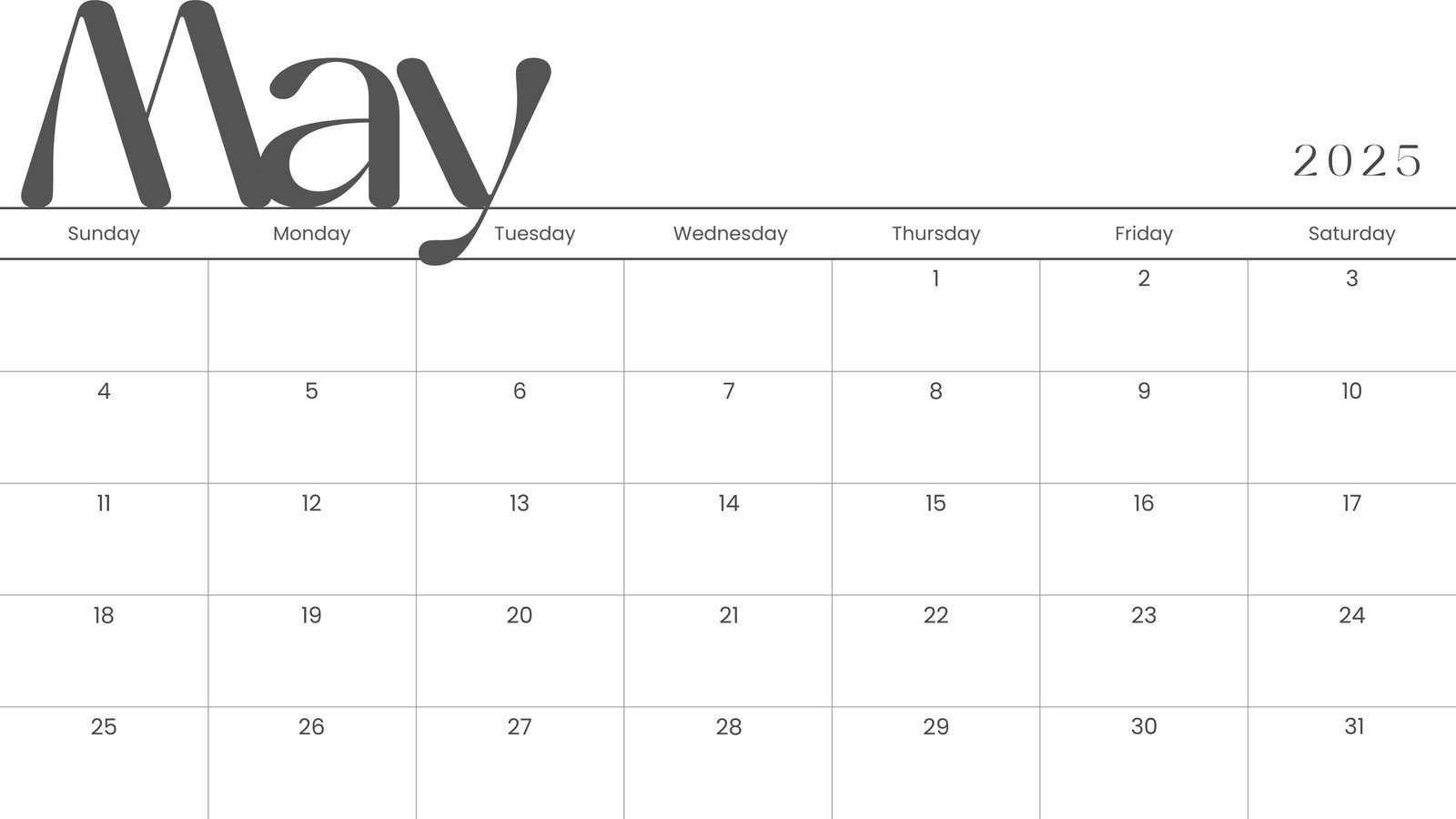 Free To Edit And Print May 2025 Calendar Templates | Canva with Month of May 2025 Printable Calendar