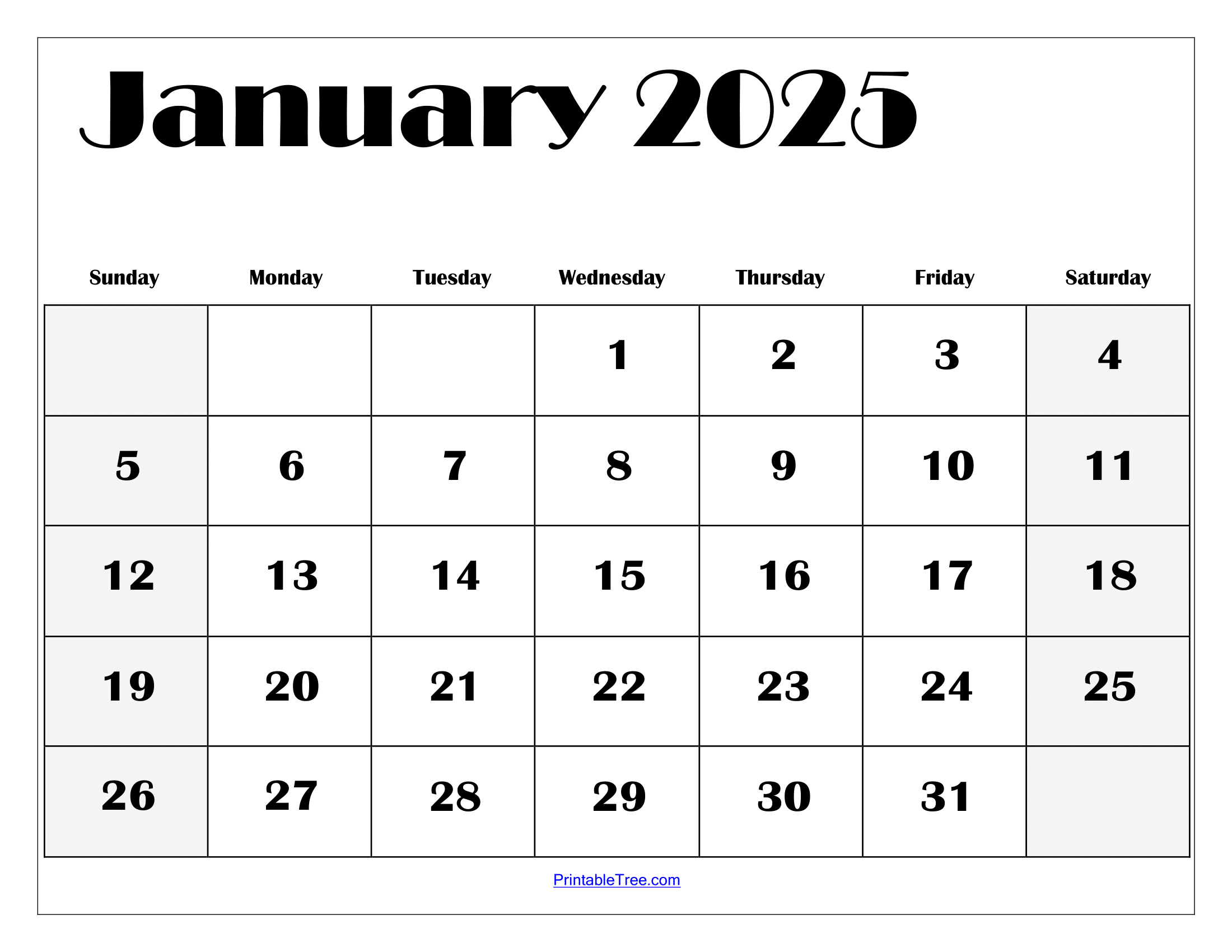 January 2025 Calendar Printable Pdf Template With Holidays throughout Free Printable Calendar 2025 Jan