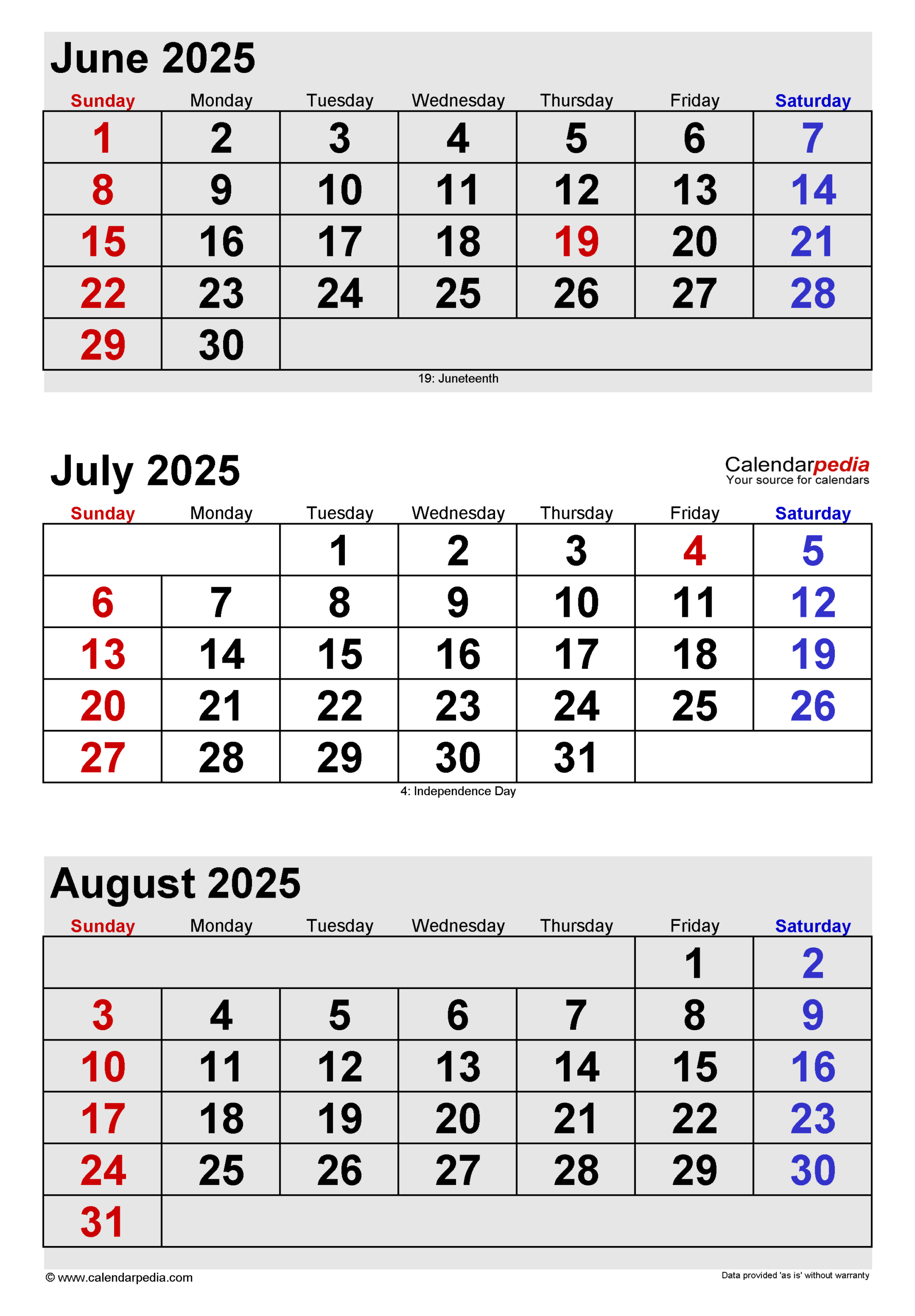 July 2025 Calendar | Templates For Pdf, Excel And Word regarding June July and August 2025 Calendar