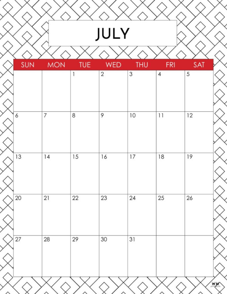 July 2025 Calendar Printable Full Page