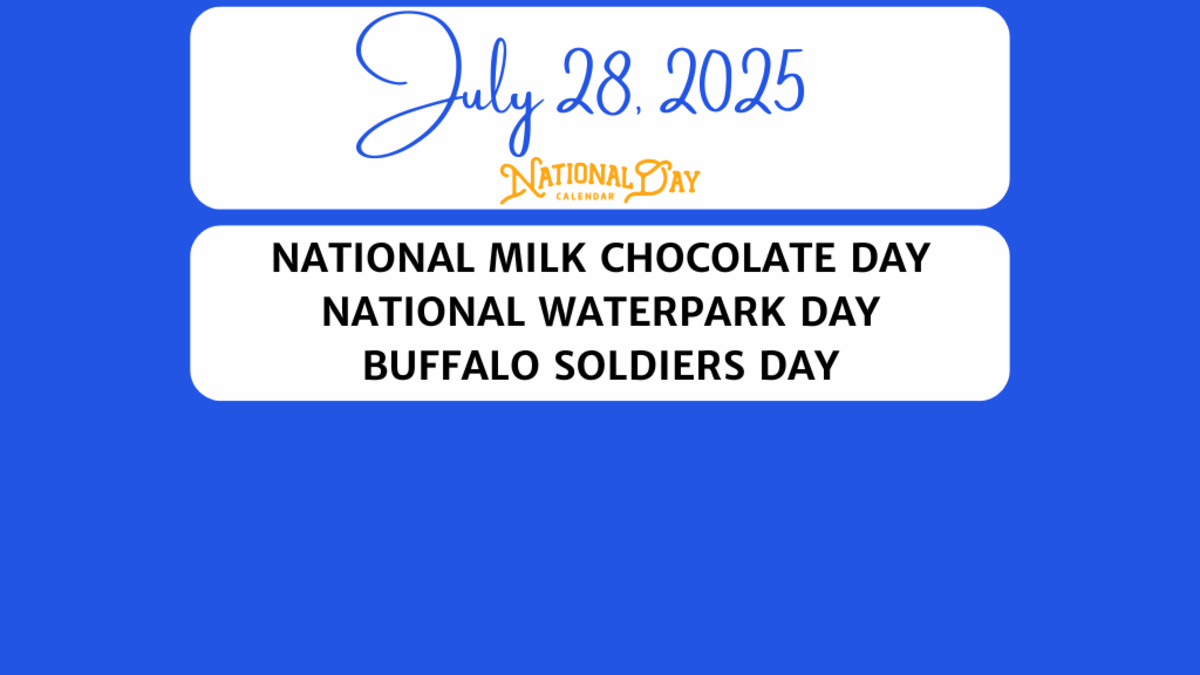 July 28, 2025 | National Milk Chocolate Day | National Waterpark for National Day Calendar July 2025