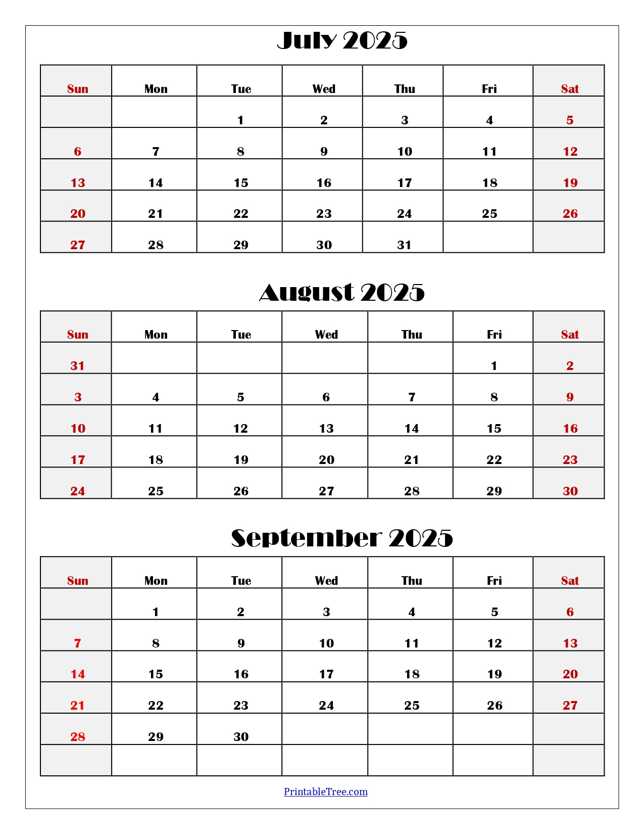 July To September 2025 Calendar Printable Pdf | Three Months Calendar inside July August September 2025 Calendar