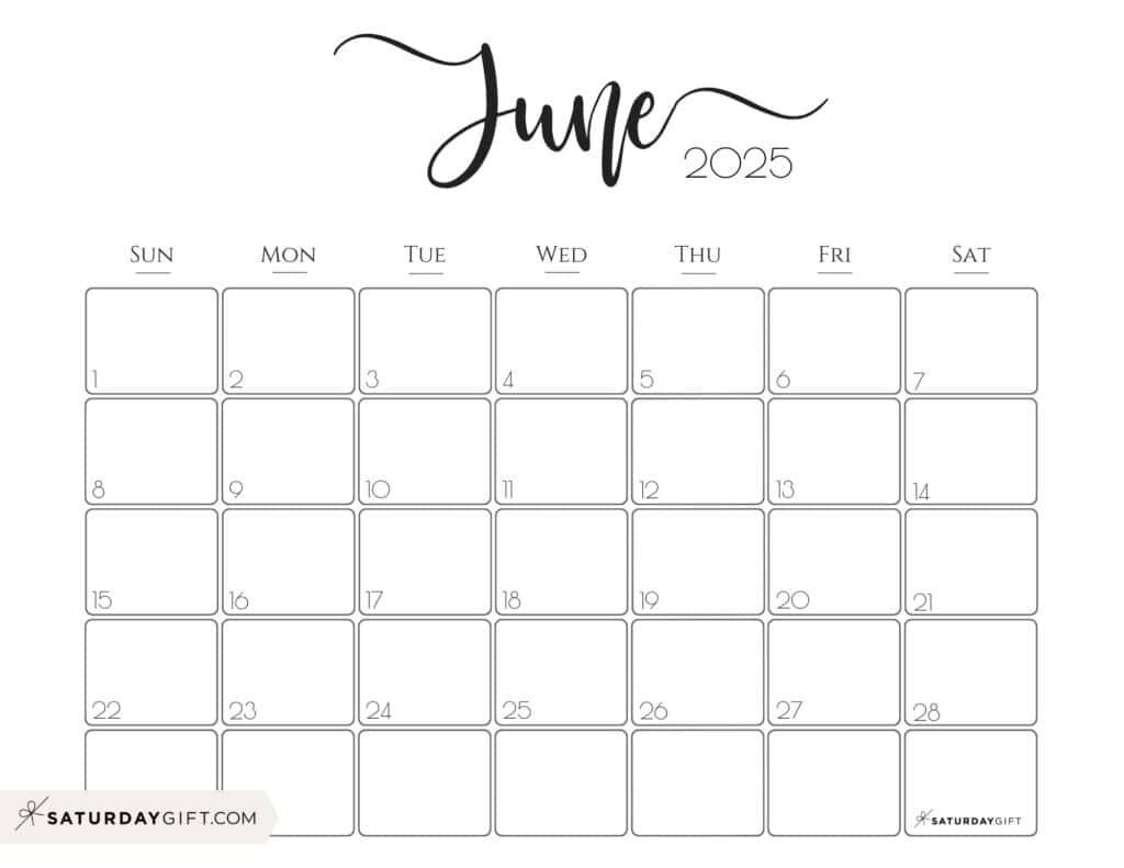 June 2025 Calendar - 23 Cute &amp;amp; Free Printables in Printable Calendar 2025 Free Printable June