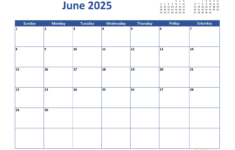 June 2025 Calendar Classic | Wikidates for June Printable Calendar 2025 Wiki