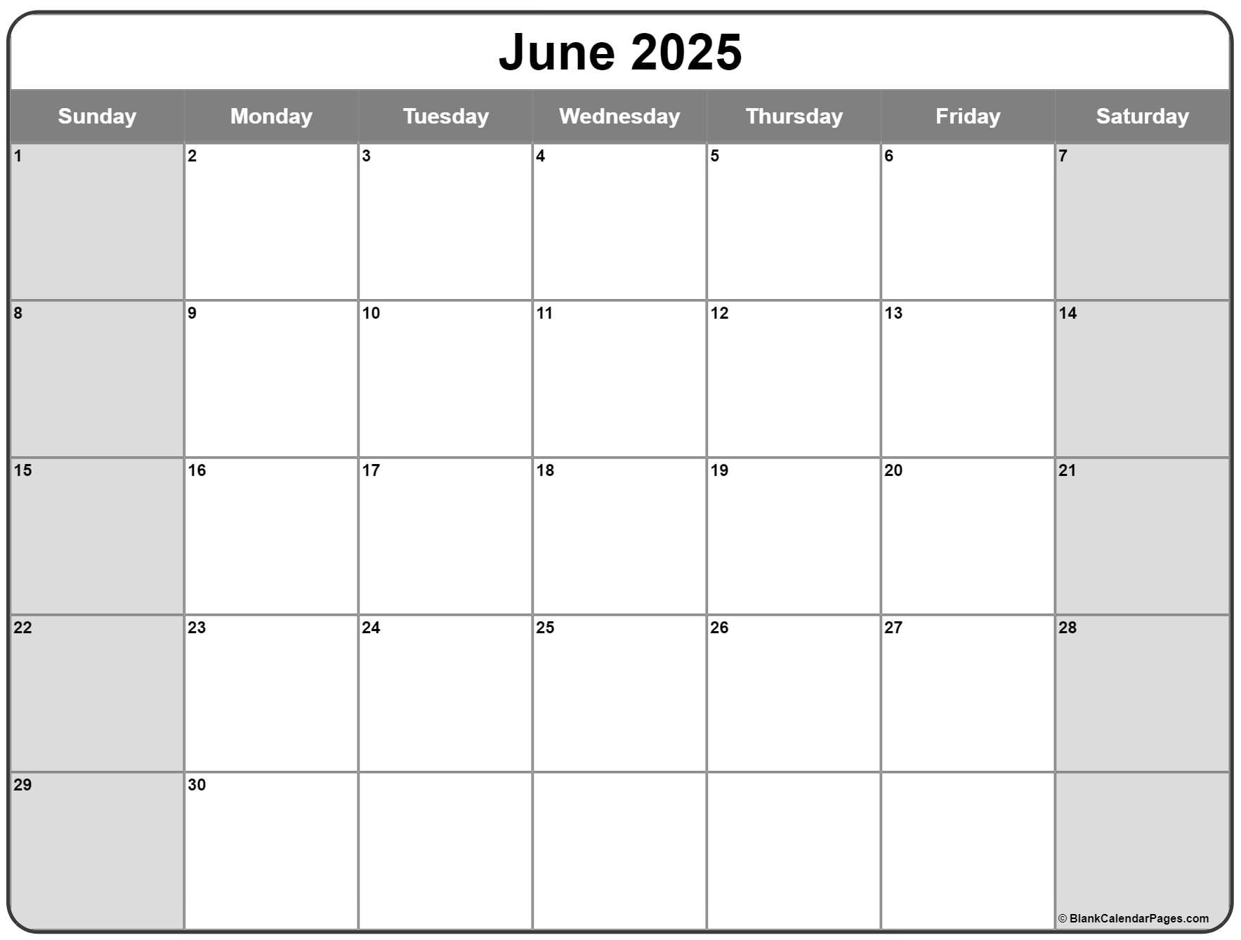June 2025 Calendar | Free Printable Calendars in 2025 June July August 2025 Calendar