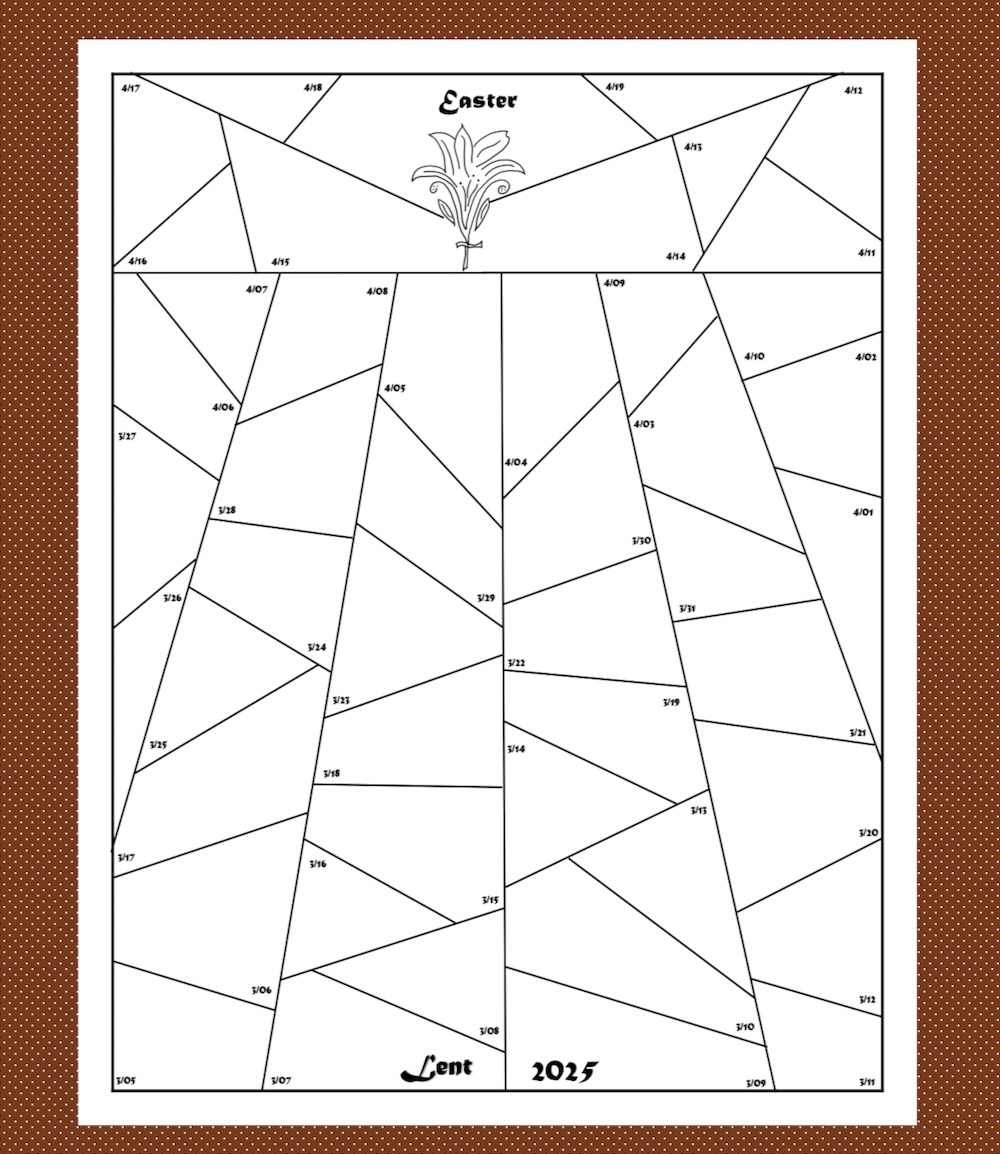 Lent 2025-Calendar Templates - Praying In Color throughout Lent Calendar 2025 Printable