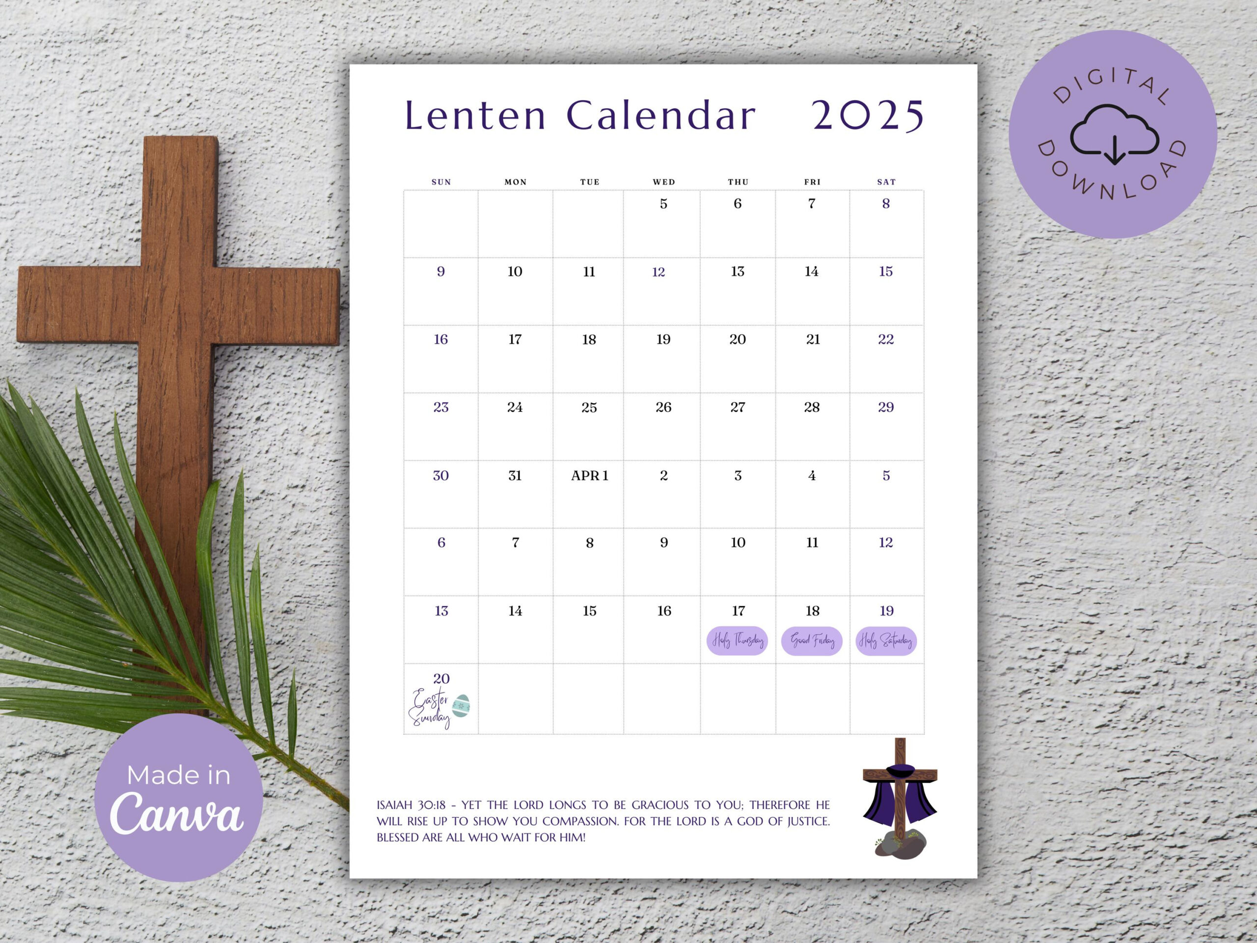 Lenten Calendar 2025 | Printable Lenten Prayer Calendar | Easter regarding Lent Calendar 2025 Printable