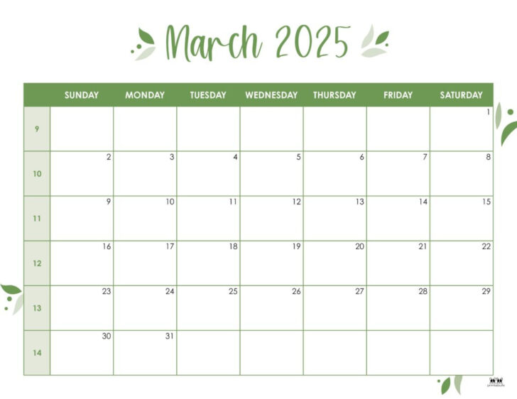 Printable Calendar 2025 March