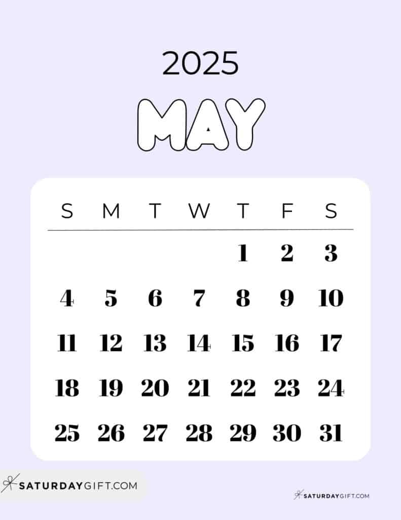 May 2025 Calendar - 23 Cute &amp;amp; Free Printables inside 2025 Calendar With Weeks Printable Free